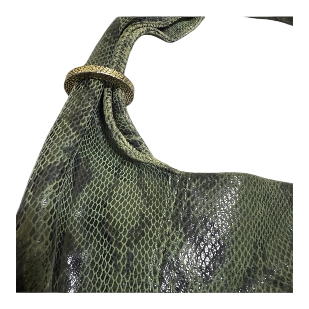 Kate Landry Python Leather Bag Emerald Green And … - image 4